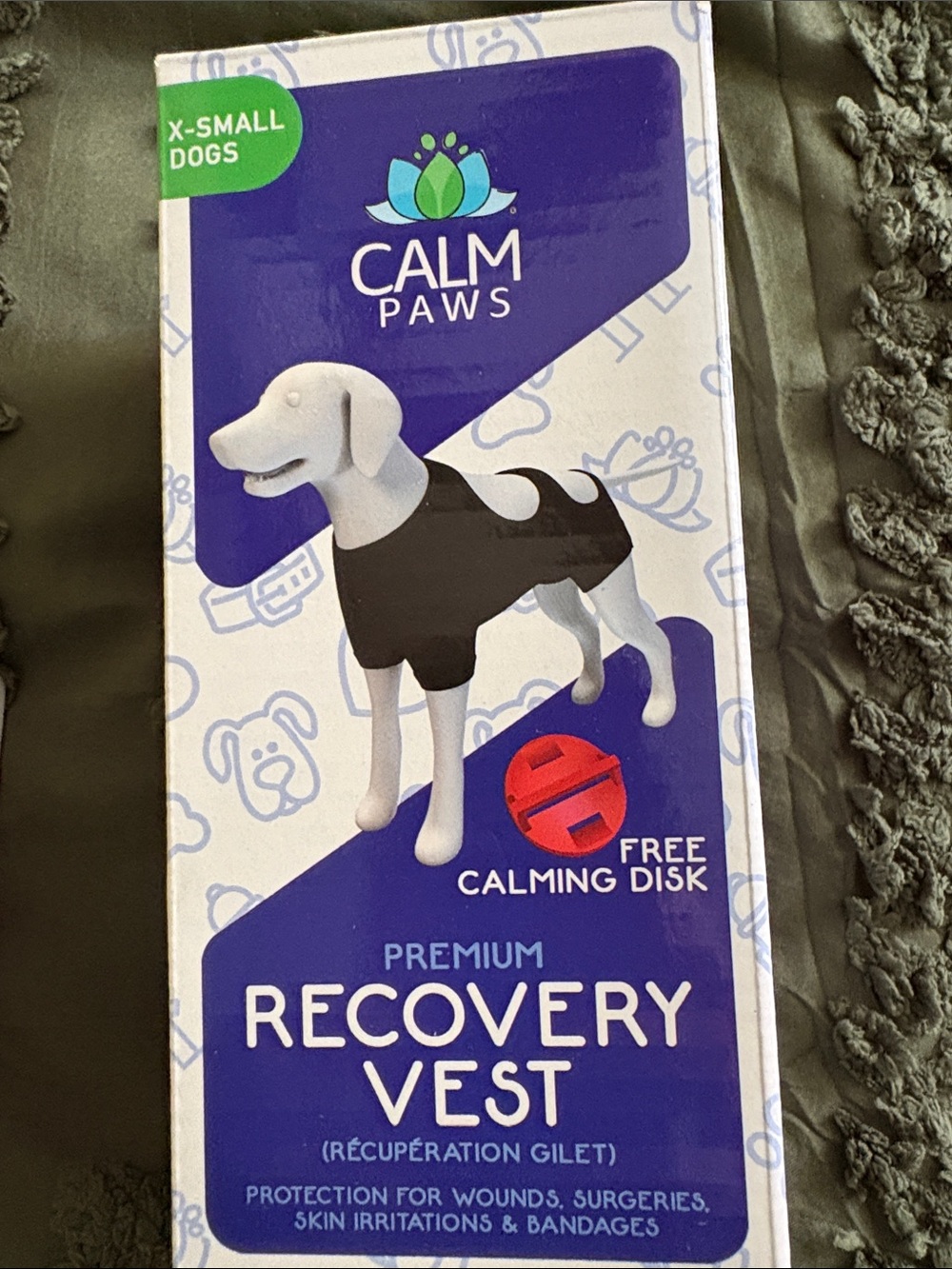 Recovery Vest for X-Small Dogs - Black